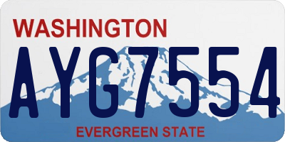 WA license plate AYG7554