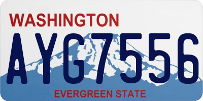 WA license plate AYG7556