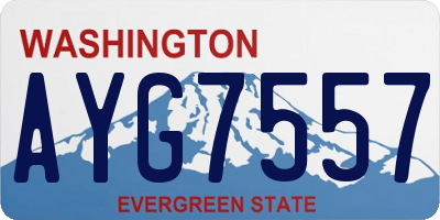 WA license plate AYG7557