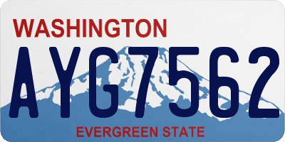 WA license plate AYG7562