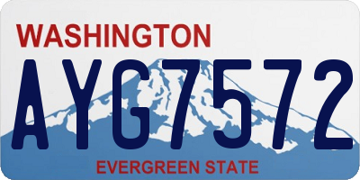 WA license plate AYG7572
