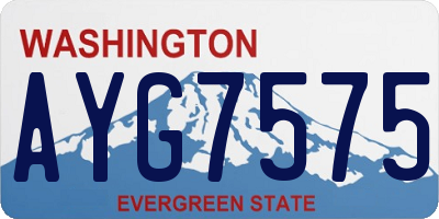 WA license plate AYG7575