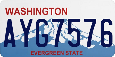 WA license plate AYG7576