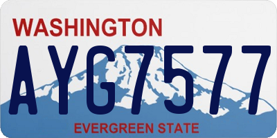 WA license plate AYG7577