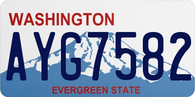 WA license plate AYG7582