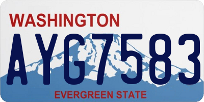 WA license plate AYG7583