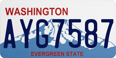 WA license plate AYG7587