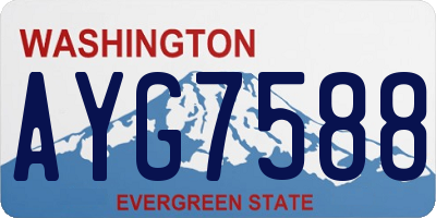 WA license plate AYG7588
