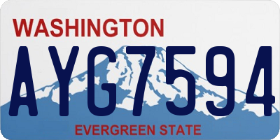 WA license plate AYG7594