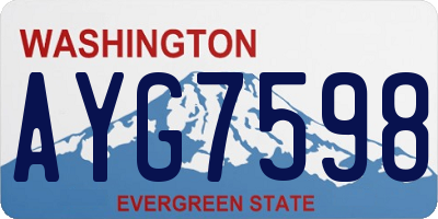 WA license plate AYG7598