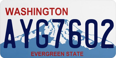 WA license plate AYG7602