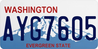 WA license plate AYG7605