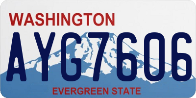 WA license plate AYG7606