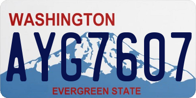 WA license plate AYG7607
