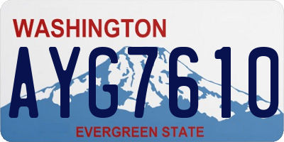 WA license plate AYG7610