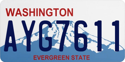 WA license plate AYG7611