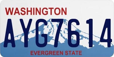WA license plate AYG7614