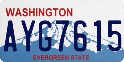 WA license plate AYG7615