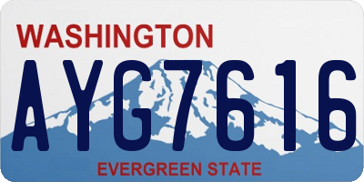 WA license plate AYG7616