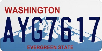 WA license plate AYG7617