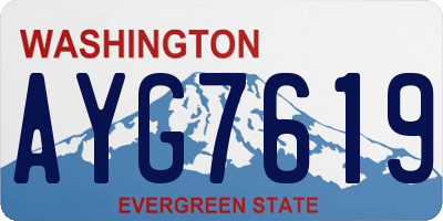 WA license plate AYG7619