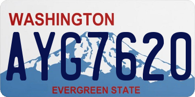 WA license plate AYG7620