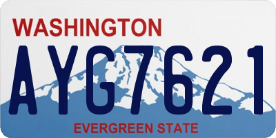 WA license plate AYG7621