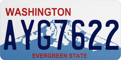 WA license plate AYG7622