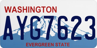 WA license plate AYG7623