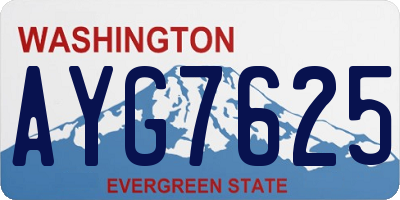 WA license plate AYG7625