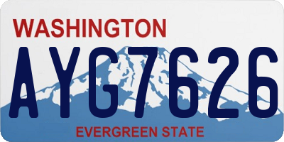 WA license plate AYG7626