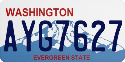 WA license plate AYG7627