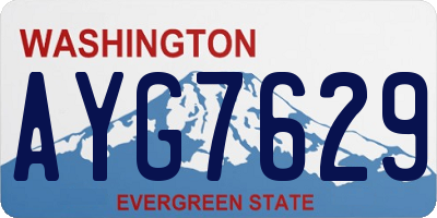 WA license plate AYG7629