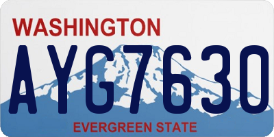WA license plate AYG7630