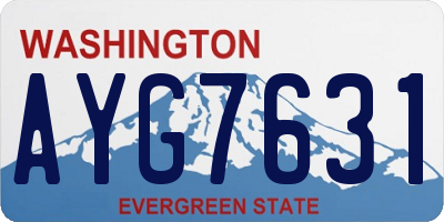 WA license plate AYG7631