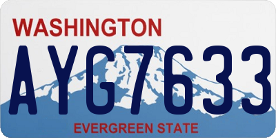 WA license plate AYG7633