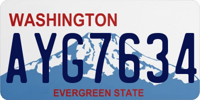 WA license plate AYG7634