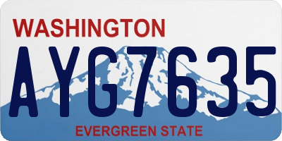 WA license plate AYG7635