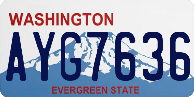 WA license plate AYG7636