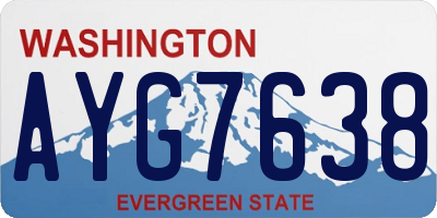 WA license plate AYG7638