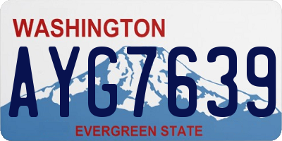 WA license plate AYG7639