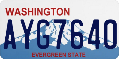 WA license plate AYG7640