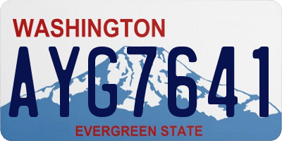 WA license plate AYG7641