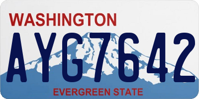 WA license plate AYG7642