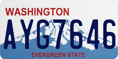 WA license plate AYG7646
