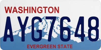 WA license plate AYG7648