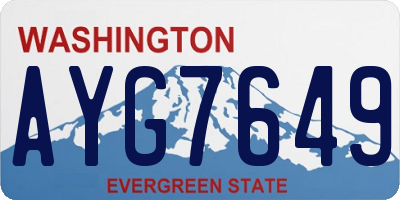 WA license plate AYG7649