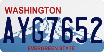 WA license plate AYG7652