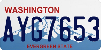 WA license plate AYG7653