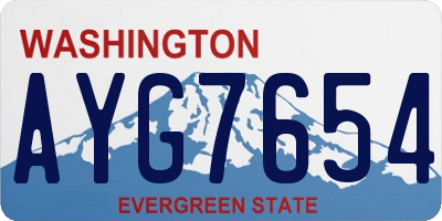 WA license plate AYG7654